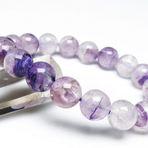 チャロアイト ブレスレット 12mm エンジェルシリカ チャロ石 ブレス charoite bracelet メンズ レディース パワーストーン 天然石 一点物 [送料無料] 111-32009