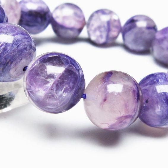 チャロアイト ブレスレット 15mm エンジェルシリカ チャロ石 ブレス charoite bracelet メンズ レディース パワーストーン 天然石 一点物 [送料無料] 111-32038