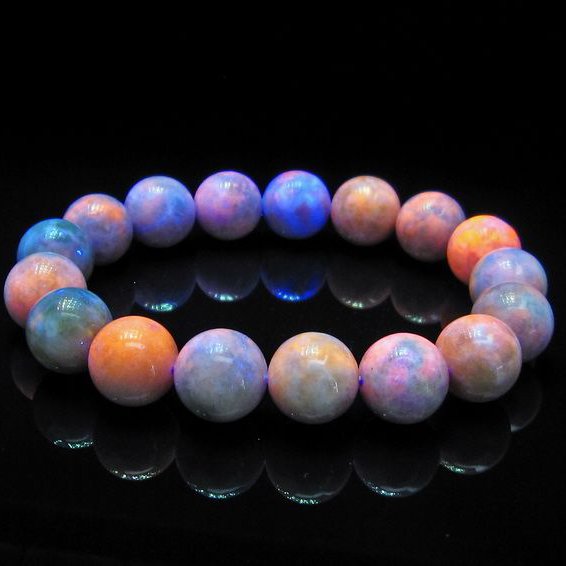 ハックマナイト ブレスレット 12mm ハックマン石 ブレス カラーチェンジ Hackmanite Bracelet テネブレッセンス 紫外線で色が変わる メンズ レディース 一点物 送料無料 111-33333