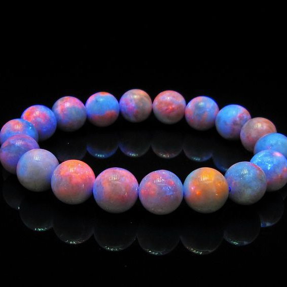 ハックマナイト ブレスレット 12mm ハックマン石 ブレス カラーチェンジ Hackmanite Bracelet テネブレッセンス 紫外線で色が変わる メンズ レディース 一点物 送料無料 111-33361
