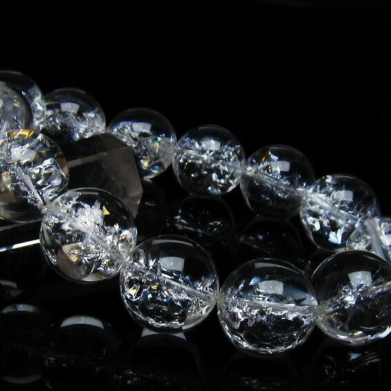 アイリスクォーツ 水晶 ブレスレット 18mm ブレス 虹入り iris bracelet 一点物 送料無料 111-35498