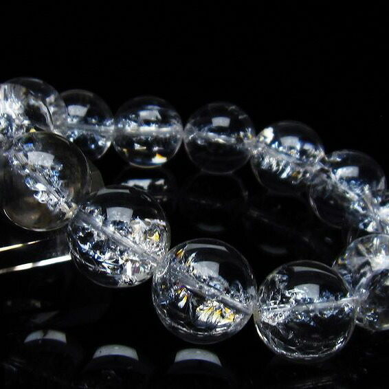アイリスクォーツ 水晶 ブレスレット 18mm ブレス 虹入り iris bracelet 一点物 送料無料 111-35503