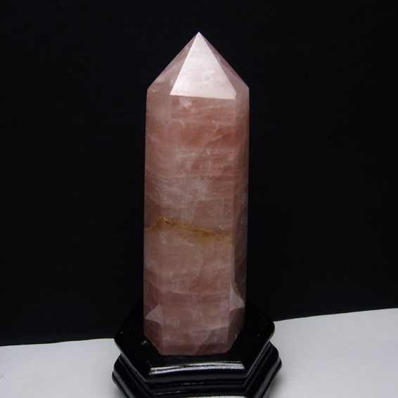 ローズクォーツ ポイント ばら石英 六角柱 rose quartz 台座付属 一点物 送料無料 152-2575