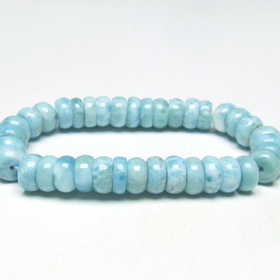 ラリマー ブレスレット 10mm larimar ラリマール ブルーペクトライト pectolite bracelet ソーダ珪灰石 一点物 送料無料 111-34300