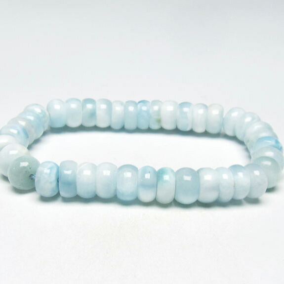 ラリマー ブレスレット 10mm larimar ラリマール ブルーペクトライト pectolite bracelet ソーダ珪灰石 一点物 送料無料 111-34302
