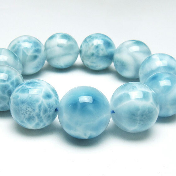 ラリマー ブレスレット 21mm ラリマール ブレス ソーダ珪灰石 ペクトライト pectolite ブルーペクトライト larimar bracelet 一点物 送料無料 111-38058
