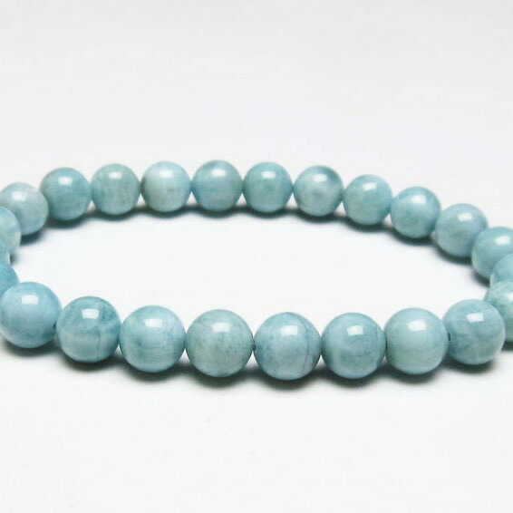 ラリマー ブレスレット 8mm ラリマール ブレス ソーダ珪灰石 ペクトライト pectolite ブルーペクトライト larimar bracelet 一点物 送料無料 111-38204｜天然石・パワーストーンの東昇