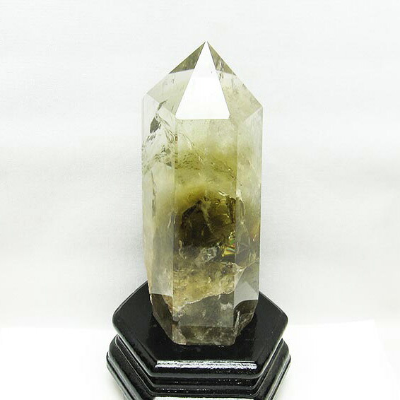 シトリン 六角柱 シトリンクォーツ ポイント citrine quartz 黄水晶 イエロー 台座付属 一点物 送料無料 152-2896