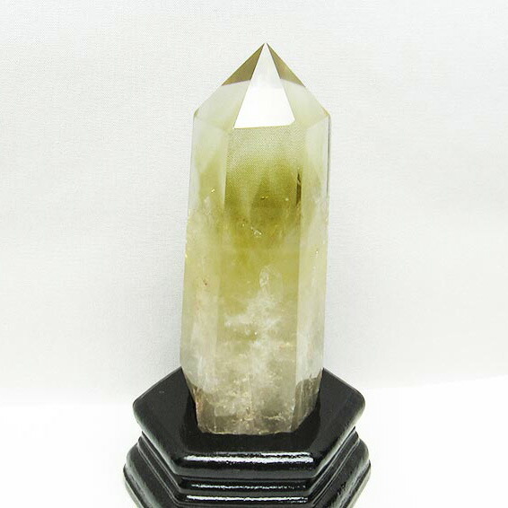 シトリン 六角柱 シトリンクォーツ ポイント citrine quartz 黄水晶 イエロー 台座付属 一点物 送料無料 152-2908
