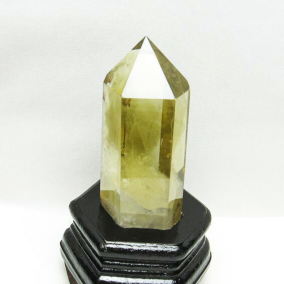 シトリン 六角柱 シトリンクォーツ ポイント citrine quartz 黄水晶 イエロー 台座付属 一点物 送料無料 152-2928