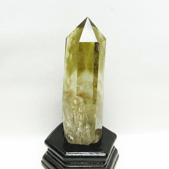 シトリン 六角柱 シトリンクォーツ ポイント citrine quartz 黄水晶 イエロー 台座付属 一点物 送料無料 152-2936