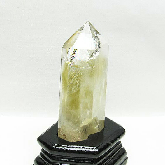 シトリン 六角柱 シトリンクォーツ ポイント citrine quartz 黄水晶 イエロー 虹入り 台座付属 一点物 送料無料 152-2973