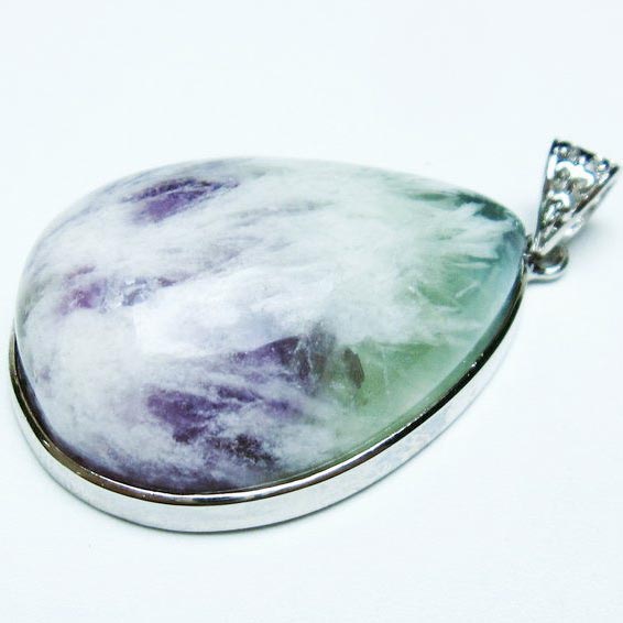 エンジェルフェザー フローライト ペンダント fluorite pendant 蛍石 ほたる石 ペンダントトップ 一点物 送料無料 112-12028
