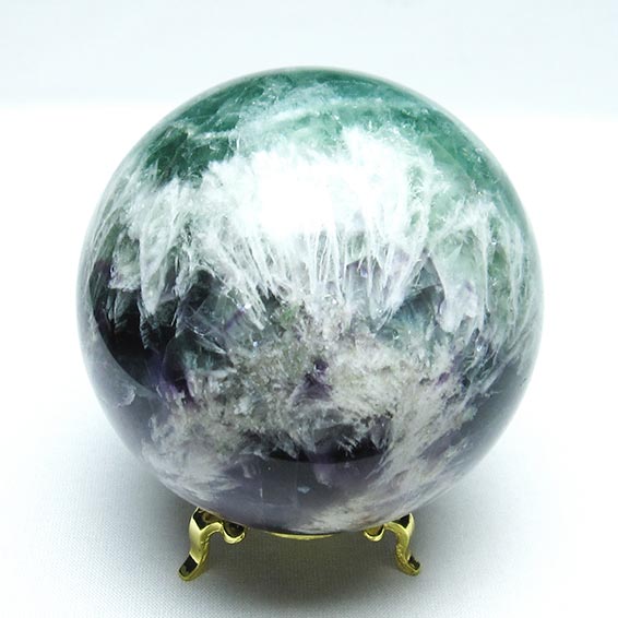 kdashさま専用大！エンジェルフェザーフローライト　スフィア　天然石置物 エンジェル フェザー フローライト / スフィア【φ4.9cm】 | ariife