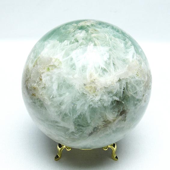 エンジェルフェザー フローライト 丸玉 84mm 台座付属 蛍石 fluorite スフィア ほたる石 球体 玉 一点物 送料無料 151-7314｜天然石・パワーストーンの東昇