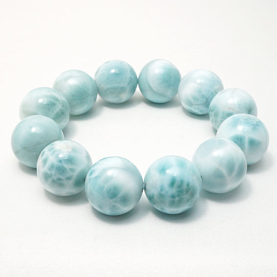 ラリマー ブレスレット 20mm ラリマール ブレス larimar bracelet ペクトライト pectolite 一点物 送料無料 199-170｜天然石・パワーストーンの東昇