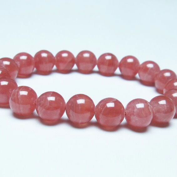 インカローズ ブレスレット 10mm 菱マンガン鉱 ロードクロサイト inca rose インカの薔薇 bracelet ブレス 一点物 送料無料 199-235|天然石・パワーストーンの東昇