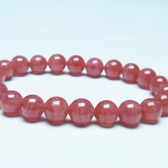 インカローズ ブレスレット 9mm 菱マンガン鉱 ロードクロサイト inca rose インカの薔薇 bracelet ブレス 一点物 送料無料 199-239