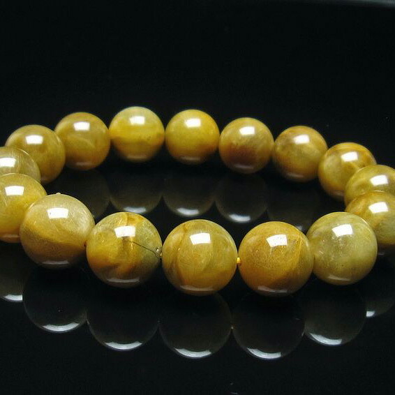 ルチルクォーツ ブレスレット 13mm ブレス bracelet ルチレイテッドクォーツ 一点物 送料無料 199-266|天然石・パワーストーンの東昇