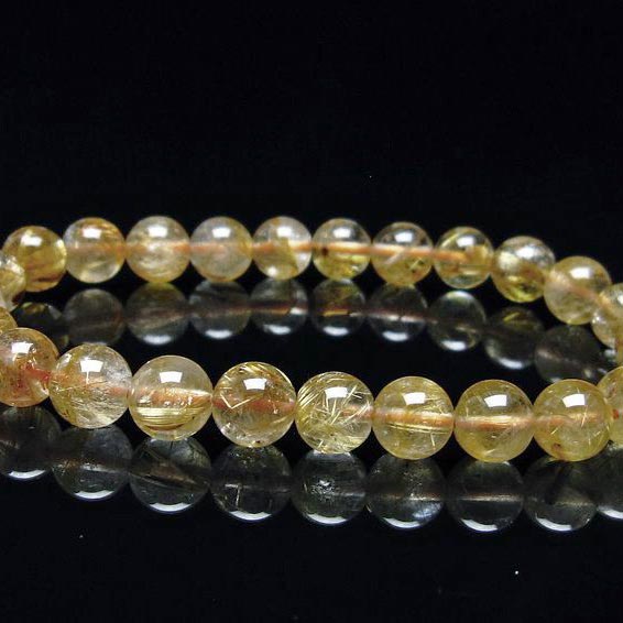 タイチンルチルクォーツ ブレスレット 7mm ルチルクォーツ ブレス bracelet ルチレイテッドクォーツ 一点物 送料無料 111-41617