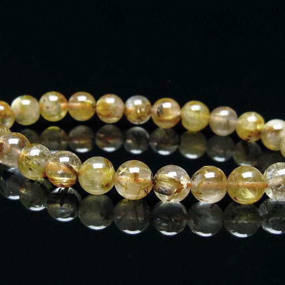 タイチンルチルクォーツ ブレスレット 7mm ルチルクォーツ ブレス bracelet ルチレイテッドクォーツ 一点物 送料無料 111-41645