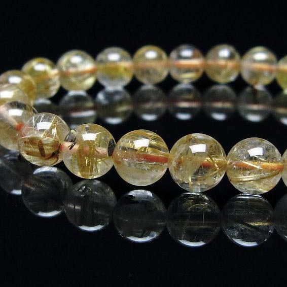 タイチンルチルクォーツ ブレスレット 7mm ルチルクォーツ ブレス bracelet ルチレイテッドクォーツ 一点物 送料無料 111-41647 6,768円
