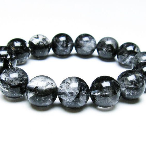 楽天市場】ブラックエレスチャルクォーツ ブレスレット 14mm