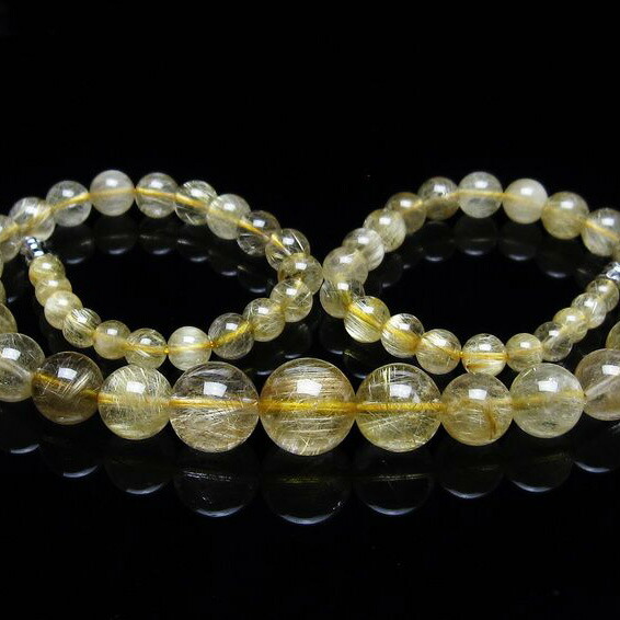 タイチンルチルクォーツ ネックレス ルチルクォーツ necklace ルチレイテッドクォーツ 一点物 送料無料 113-565