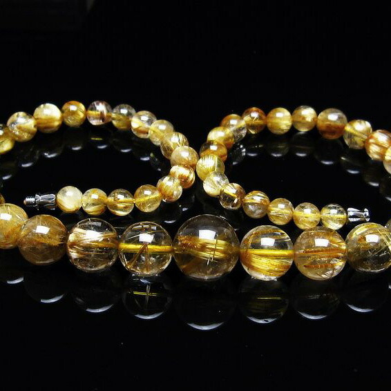 タイチンルチルクォーツ ネックレス ルチルクォーツ necklace ルチレイテッドクォーツ 一点物 送料無料 113-588