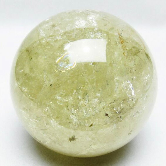 1.3Kg シトリン 丸玉 虹入り 95mm 台座付属 シトリンクォーツ スフィア 球体 玉 一点物 送料無料 151-7976
