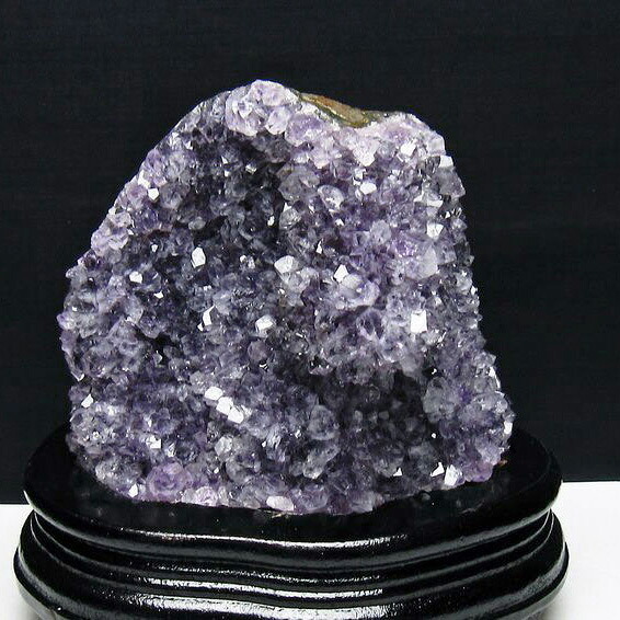 1.4Kg アメジスト クラスター ウルグアイ産 フラワーアメジスト 原石 天然石 アメシスト amethyst パワーストーン 浄化 風水 玄関 台座付属 一点物 送料無料 182-7131