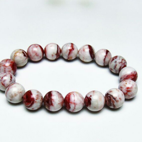 シナバーインクォーツ ブレスレット 13mm シナバークォーツ ブレス 辰砂 シンシャ bracelet 一点物 送料無料 111-44356