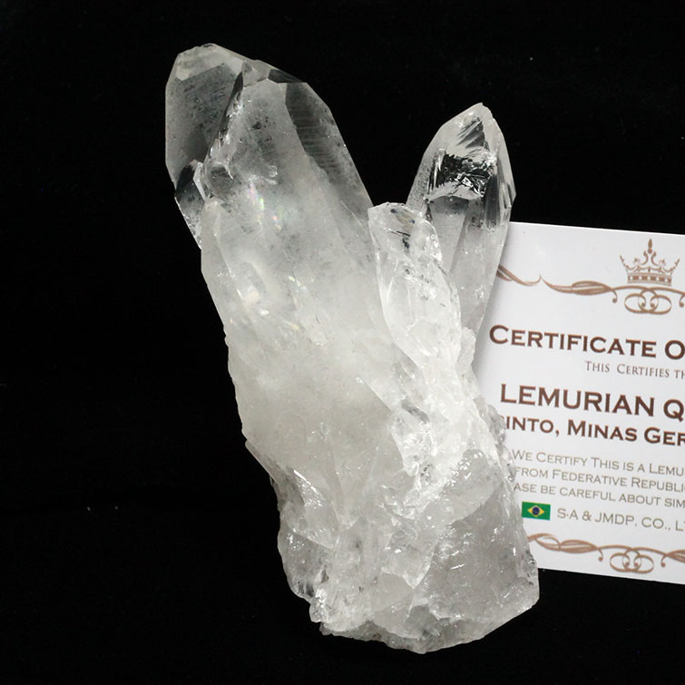 水晶 クラスター 原石 虹入り ブラジル ミナスジェライス州 コリント産 証明書付属 レムリアンシード クリスタル 浄化 天然水晶 すいしょう 一点物 送料無料 272-116