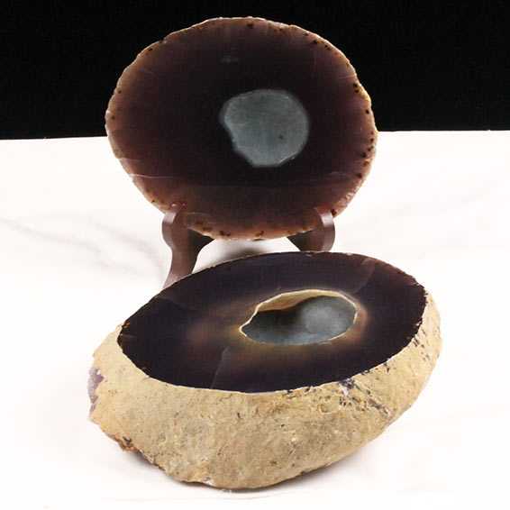 4.2Kg トレジャーメノウ ジオード 原石 アゲート 財宝メノウ 聚宝盆瑪瑙 agate 置物 龍穴 風水 浄化 開運 台座付属 送料無料 一点物 275-11