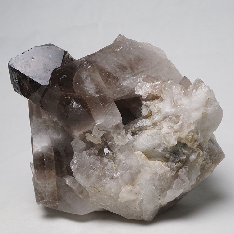 1.2Kg スモーキークォーツ クラスター 原石 ブラジル産 煙水晶 黒水晶 モリオン 一点物 送料無料 282-511