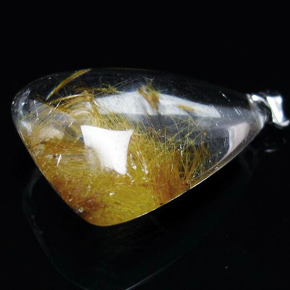 プラチナルチルクォーツ ペンダント ルチレイテッドクォーツ ペンダントトップ pendant 一点物 送料無料 112-13211