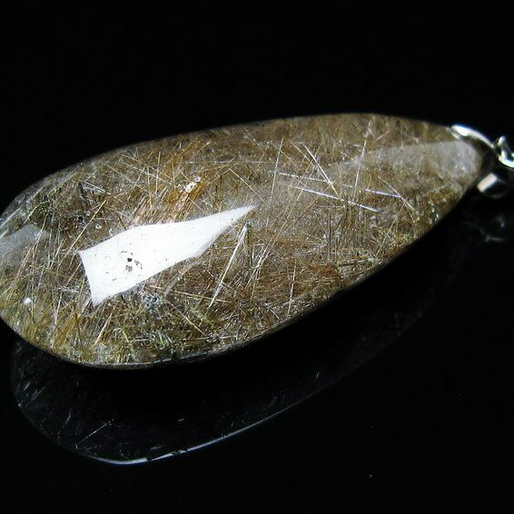 プラチナルチルクォーツ ペンダント ルチレイテッドクォーツ ペンダントトップ pendant 一点物 送料無料 112-13228