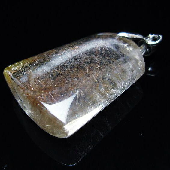 プラチナルチルクォーツ ペンダント ルチレイテッドクォーツ ペンダントトップ pendant 一点物 送料無料 112-13275