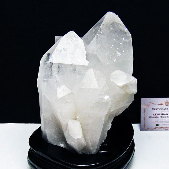 2.4Kg 水晶 クラスター 原石 台座付属 ブラジル ミナスジェライス州 コリント産 浄化 開運 風水 置物 レムリアンシード クリスタル すいしょう 一点物 送料無料 192-706