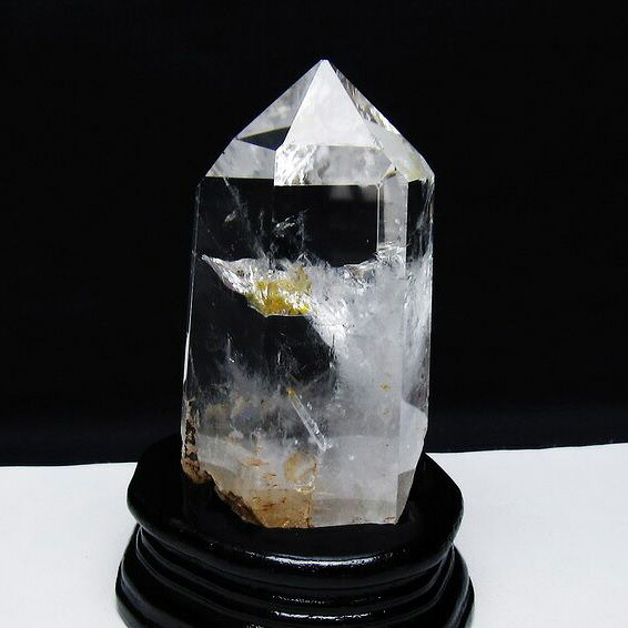 水晶 六角柱 水晶 ポイント 台座付属 一点物 送料無料 152-3817