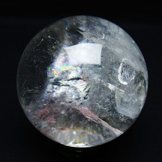 水晶 丸玉 虹入り 75mm 球体 置物 クリスタルボール 水晶玉 スフィア 浄化 玉 すいしょう パワーストーン 天然石 一点物 送料無料 151-8751