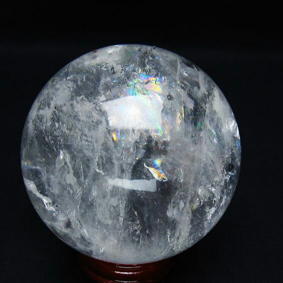 水晶 丸玉 虹入り 67mm 球体 置物 クリスタルボール 水晶玉 スフィア 浄化 玉 すいしょう パワーストーン 天然石 一点物 送料無料 151-8757