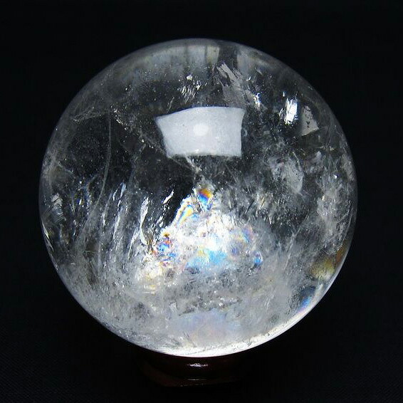 水晶 丸玉 虹入り 56mm スフィア 浄化 玉 球体 置物 クリスタルボール 水晶玉 すいしょう パワーストーン 天然石 一点物 送料無料 151-8790