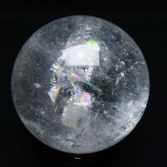 水晶 丸玉 虹入り 71mm スフィア 浄化 玉 球体 置物 クリスタルボール 水晶玉 すいしょう パワーストーン 天然石 一点物 送料無料 151-8808