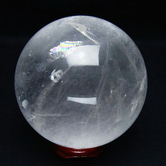 水晶 丸玉 虹入り 77mm 水晶玉 置物 浄化 クリスタルボール 玉 球体 スフィア 天然石 パワーストーン すいしょう 一点物 送料無料 151-8985