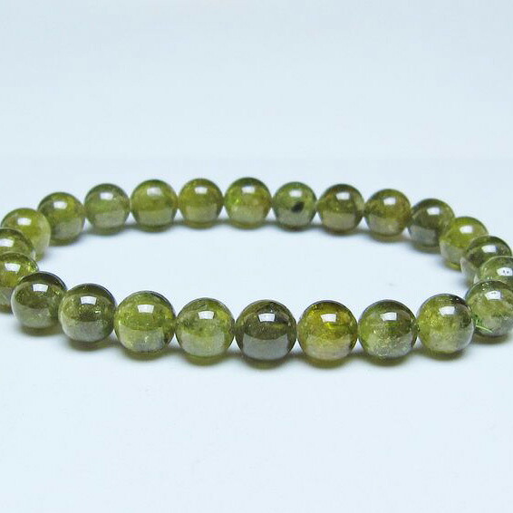 ツァボライト ブレスレット 8mm グリーンガーネット ブレス tsavorite garnet メンズ レディース bracelet 一点物 送料無料 111-49826