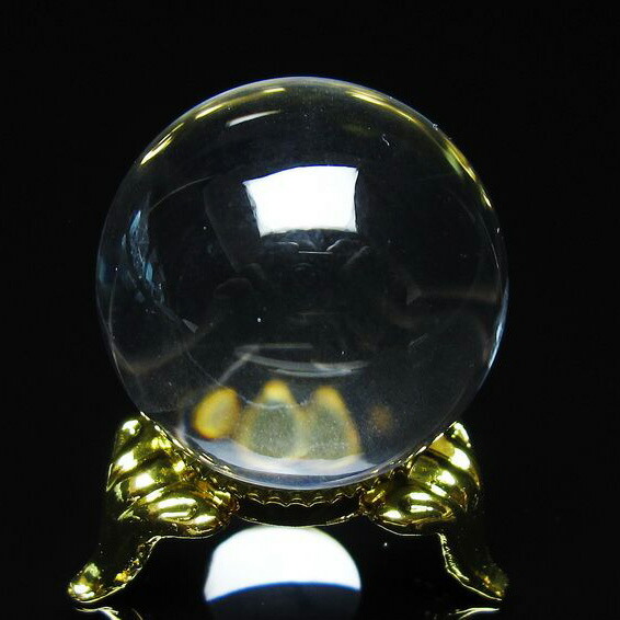 水晶 丸玉 30mm 水晶玉 スフィア 台座付属 クリスタルボール 置物 浄化 すいしょう 一点物 送料無料 141-7674