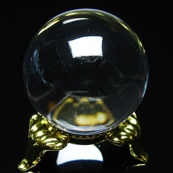 水晶 丸玉 30mm 水晶玉 スフィア 台座付属 クリスタルボール 置物 浄化 すいしょう 一点物 送料無料 141-7675