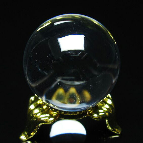 水晶 丸玉 30mm 水晶玉 スフィア 台座付属 クリスタルボール 置物 浄化 すいしょう 一点物 送料無料 141-7687