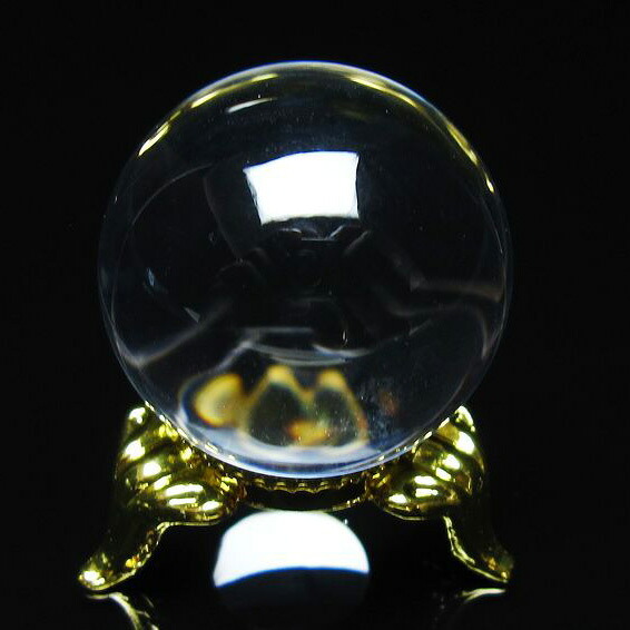 水晶 丸玉 31mm 水晶玉 スフィア 台座付属 クリスタルボール 置物 浄化 すいしょう 一点物 送料無料 141-7695